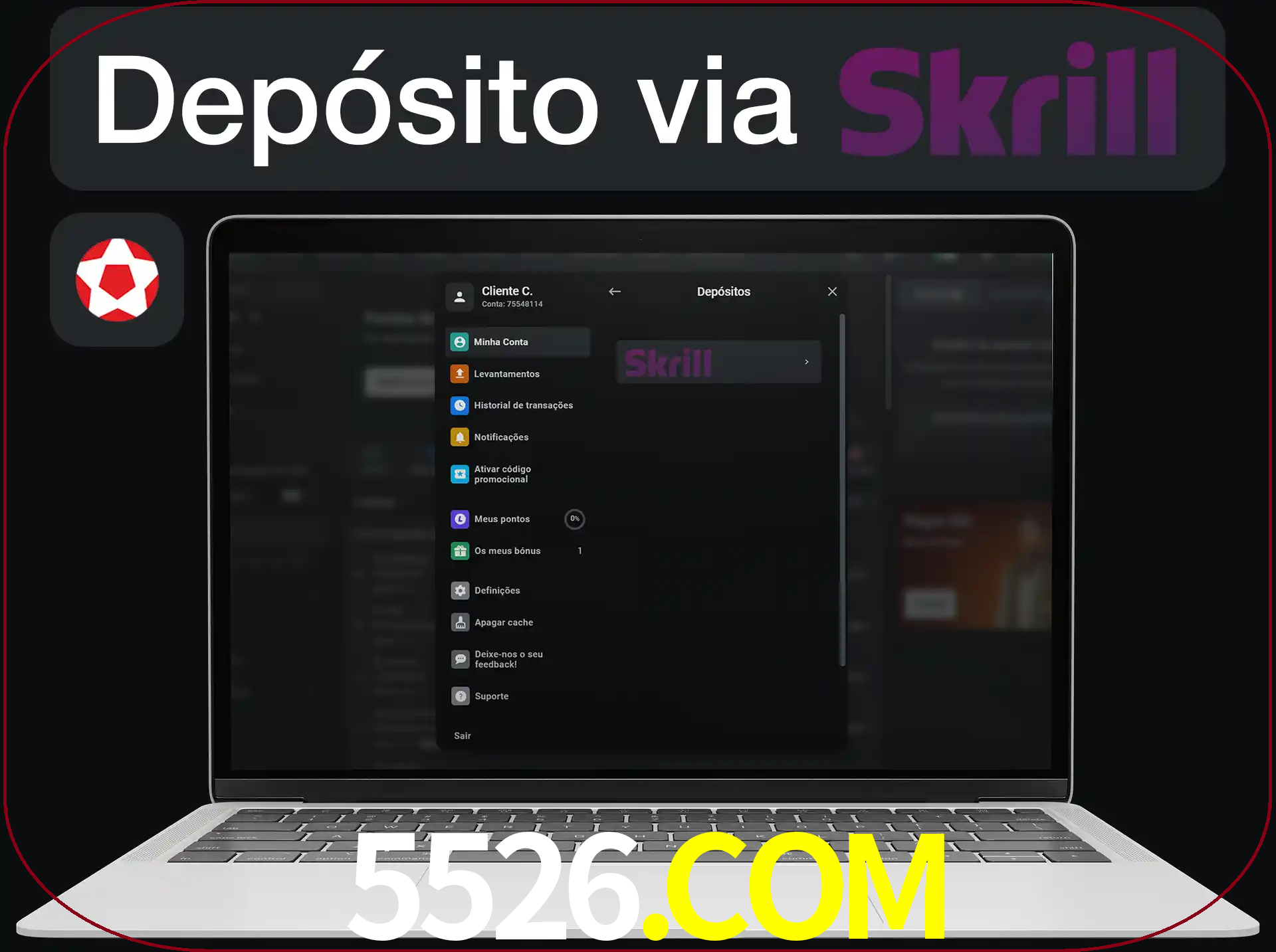 Fazer depósitos com Skrill.