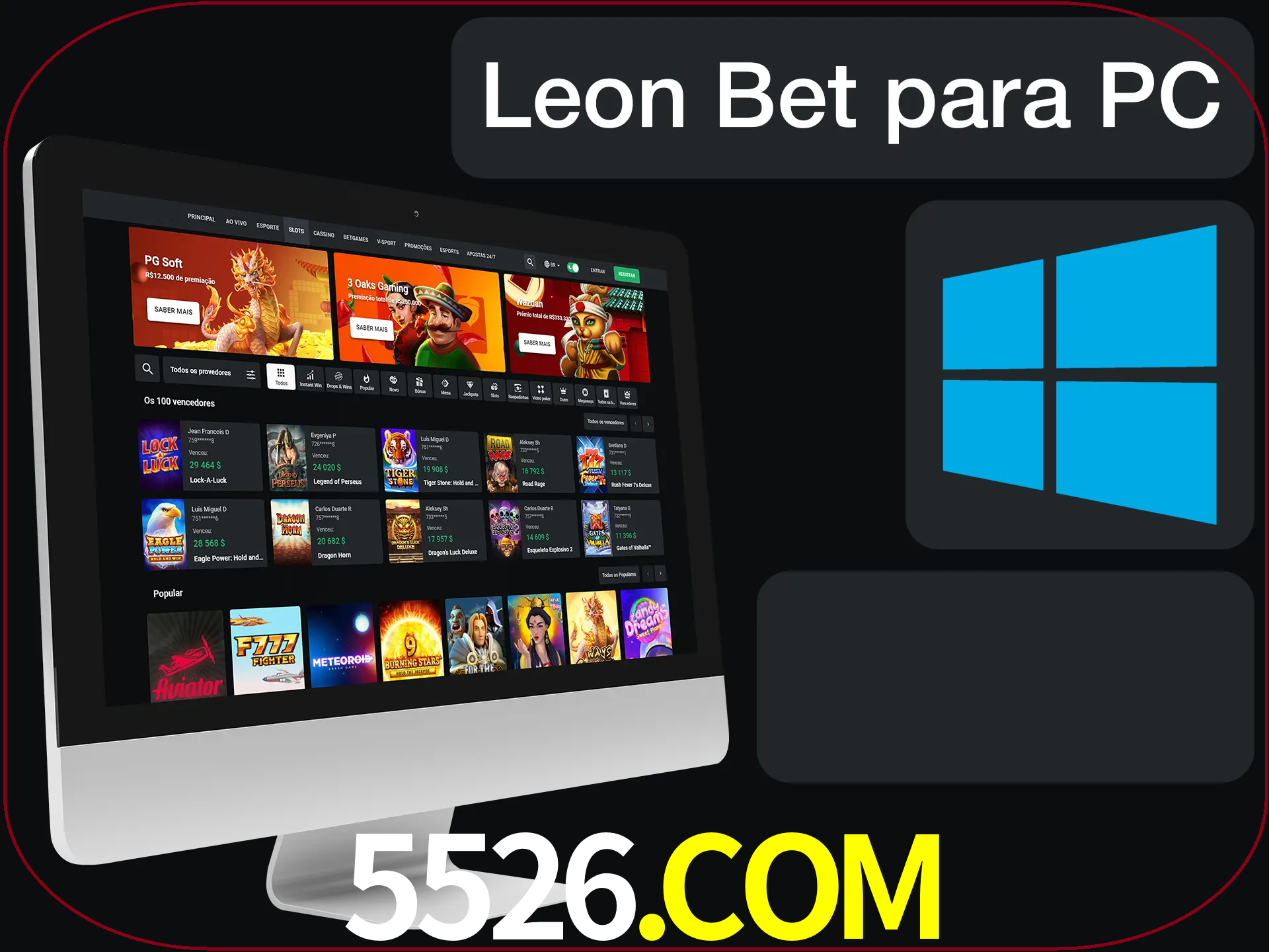 Aposte e jogue em nosso cassino usando o PC.