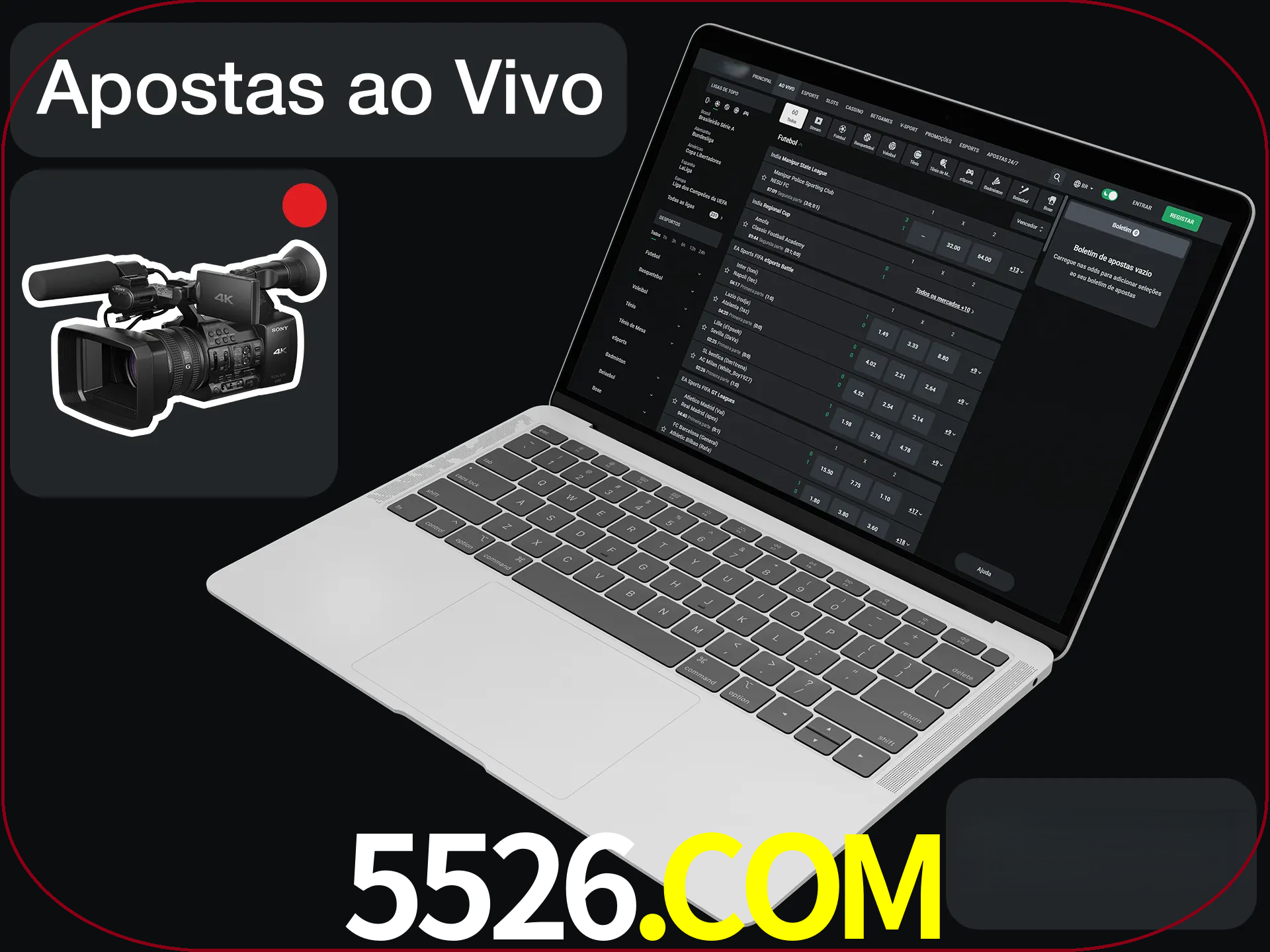 Aposte em formato ao vivo em nosso site.