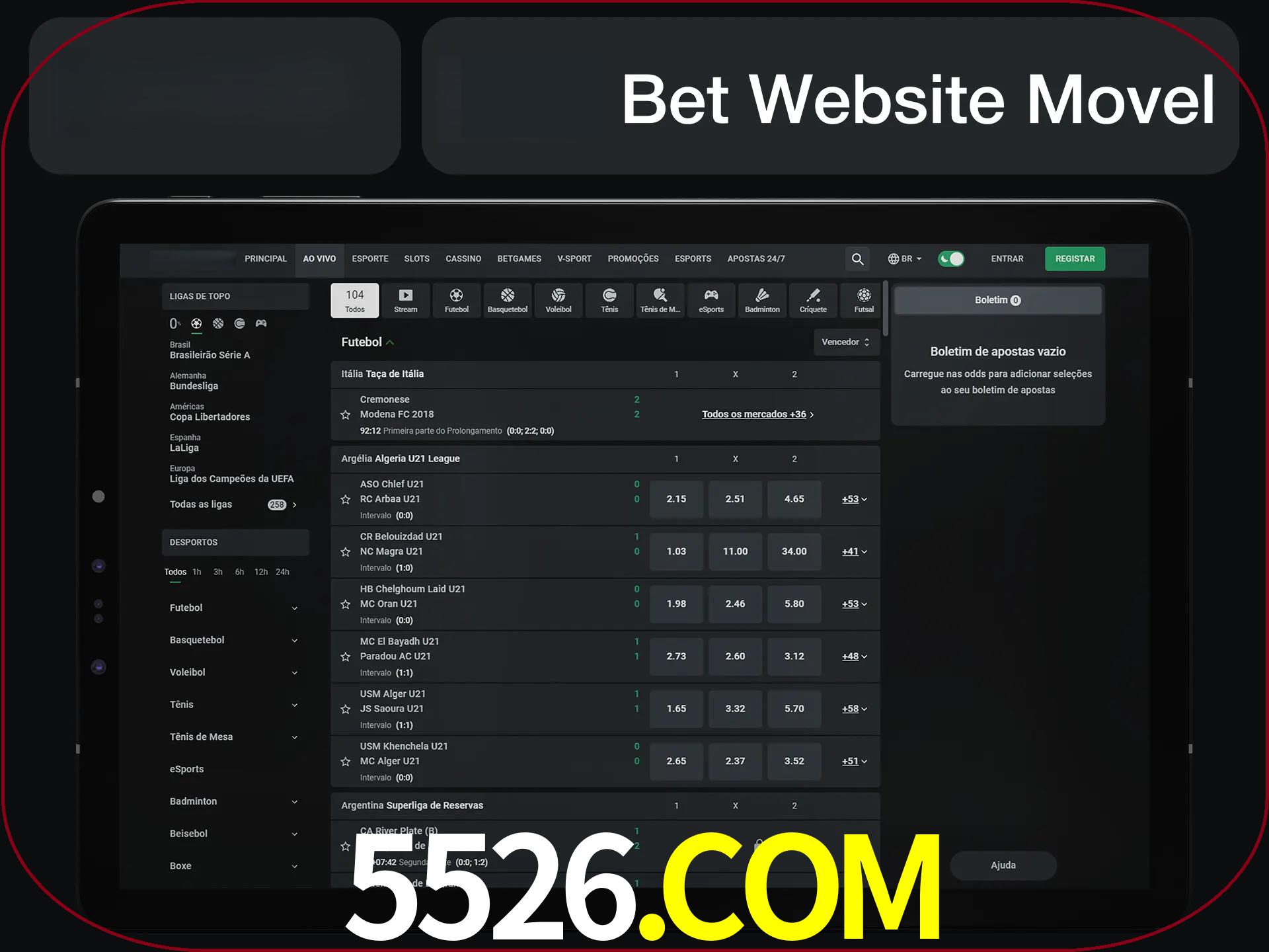 Use nosso website em qualquer dispositivo.